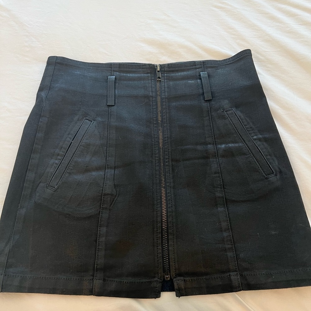 Black leather skirt